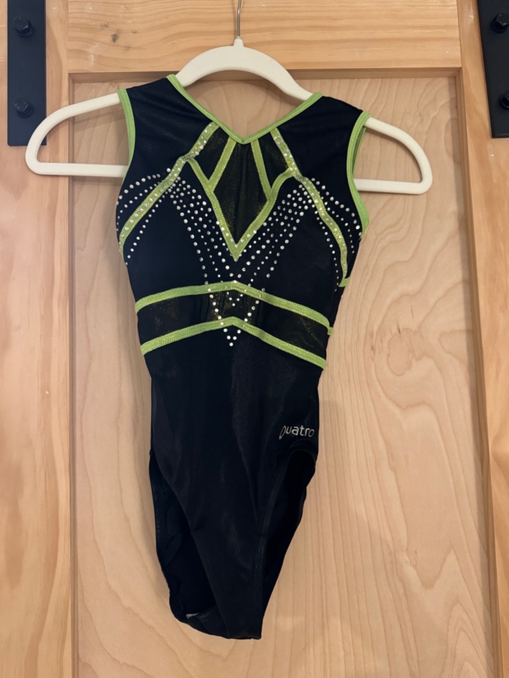 Black & Lime Green Girls Gymnastics Leotard